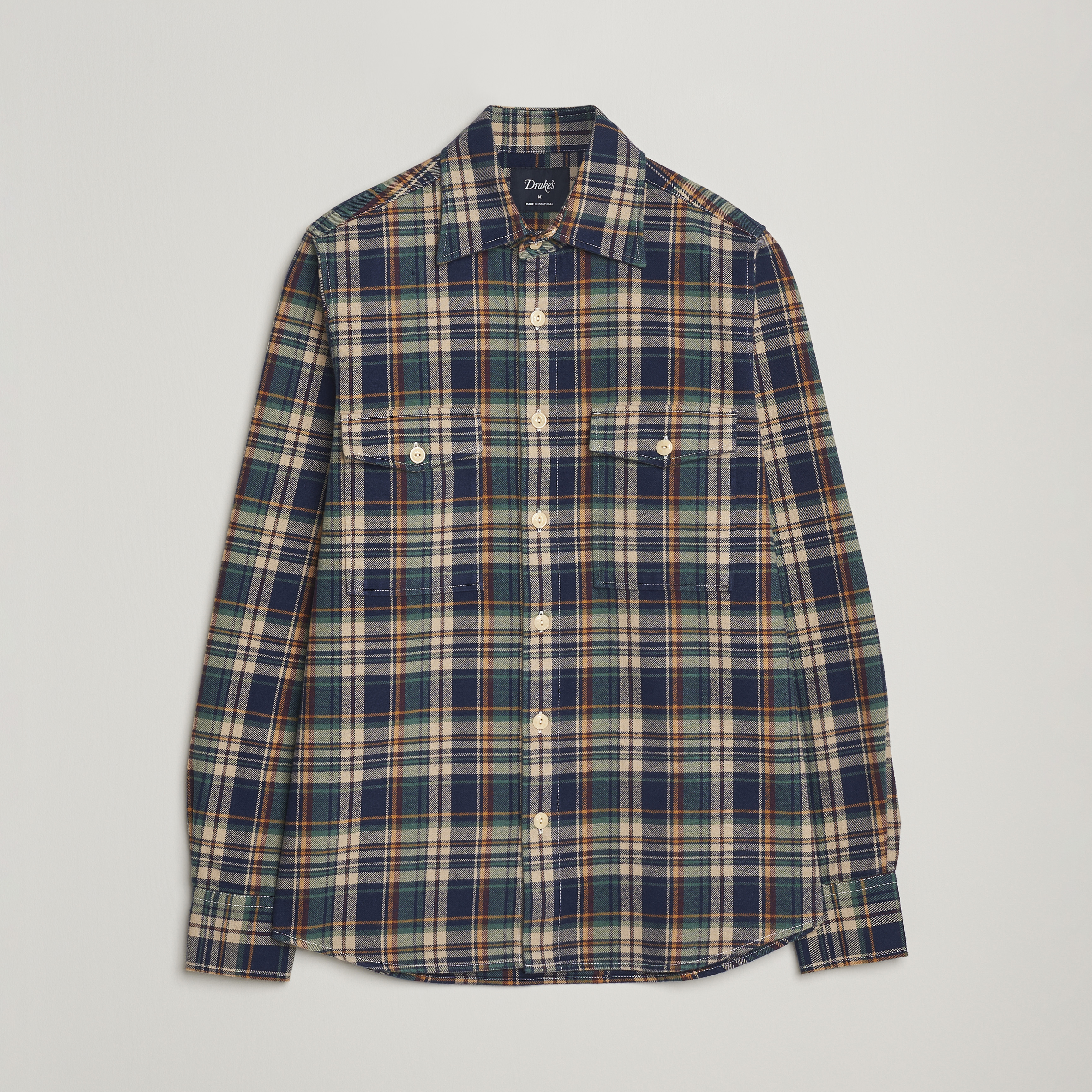 Drake's Check Relaxed Block Shirt Multi | Man - CareOfCarl.nl