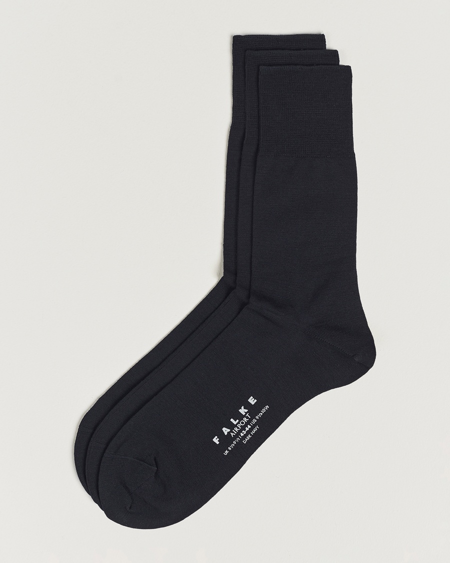 Falke 3-Pack Airport Socks Dark Navy – Bleu