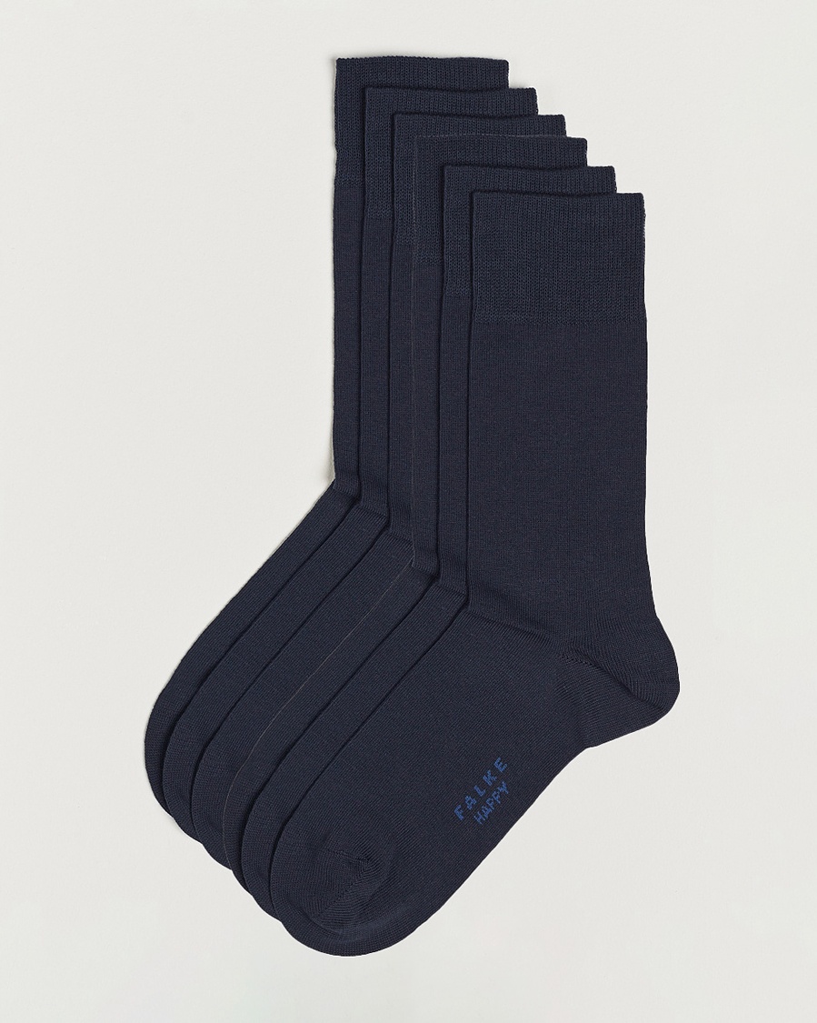 Falke 6-pack Happy Cotton Socks Navy – Blauw