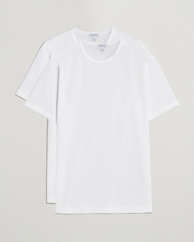 Homme | Anciennes Images De Produits | Sunspel | 2-Pack Crew Neck Q82 Cotton T-Shirt White