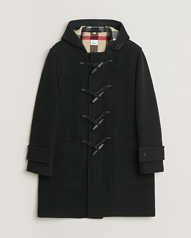 Pre-owned Burberry Wool Duffle Coat Black 50 – Noir