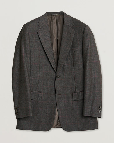 Pre-owned Corneliani Check Wool Blazer Brown 50 – Bruin