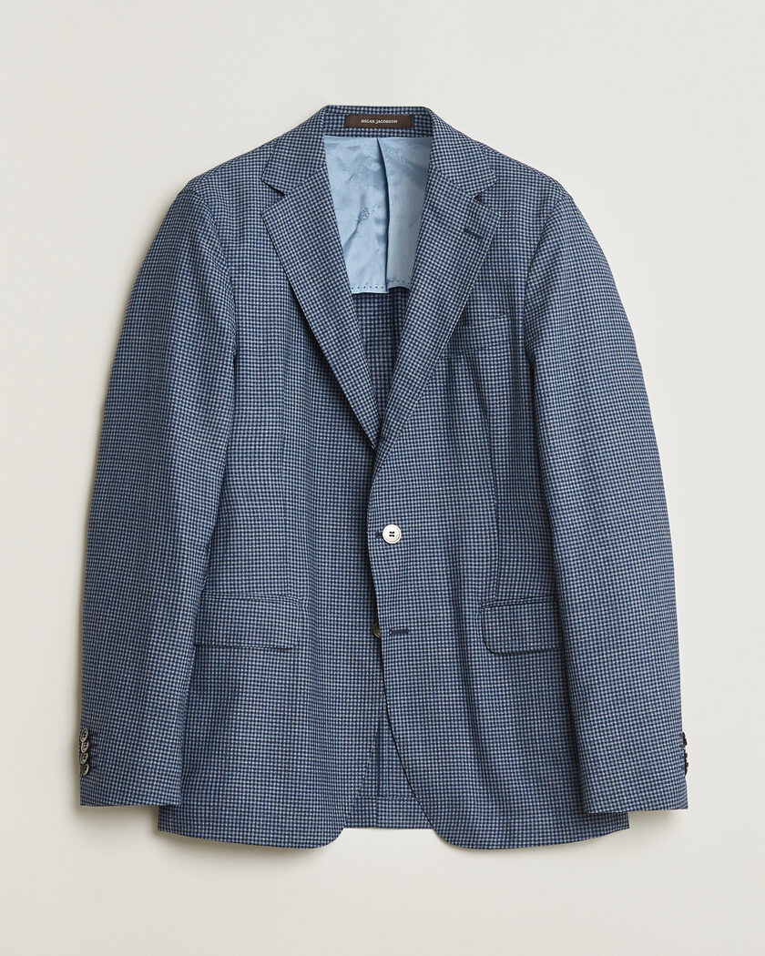 Pre-owned Oscar Jacobson Evens Checked Blazer Blue 50 – Bleu