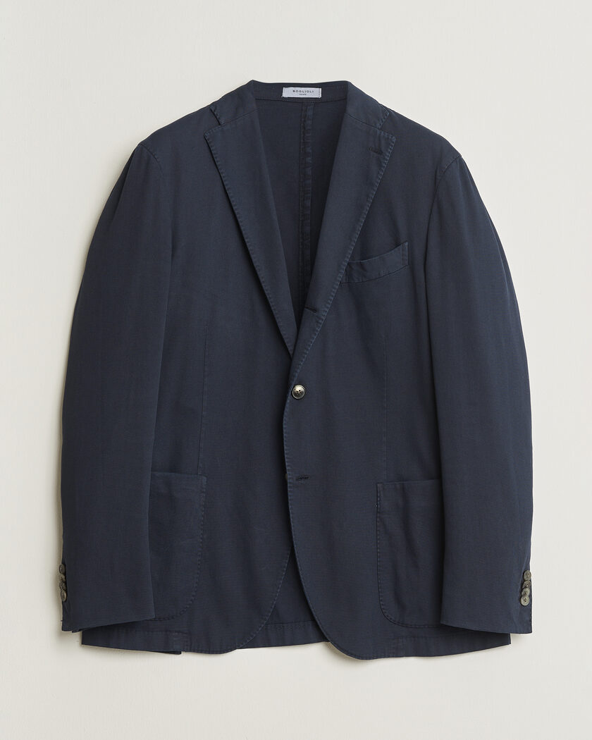 Pre-owned Boglioli K Jacket Cotton Stretch Blazer Navy 52 – Bleu