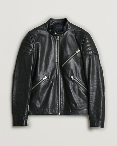 Pre-owned Acne Studios Oliver Leather Jacket Black 48 – Zwart