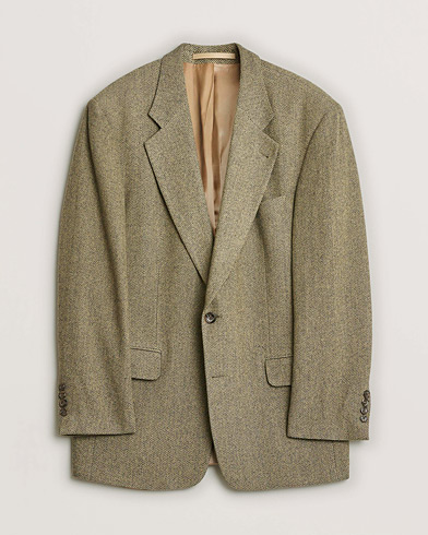 Pre-owned BOSS Vintage Wool Herringbone Blazer Beige 50 – Bruin