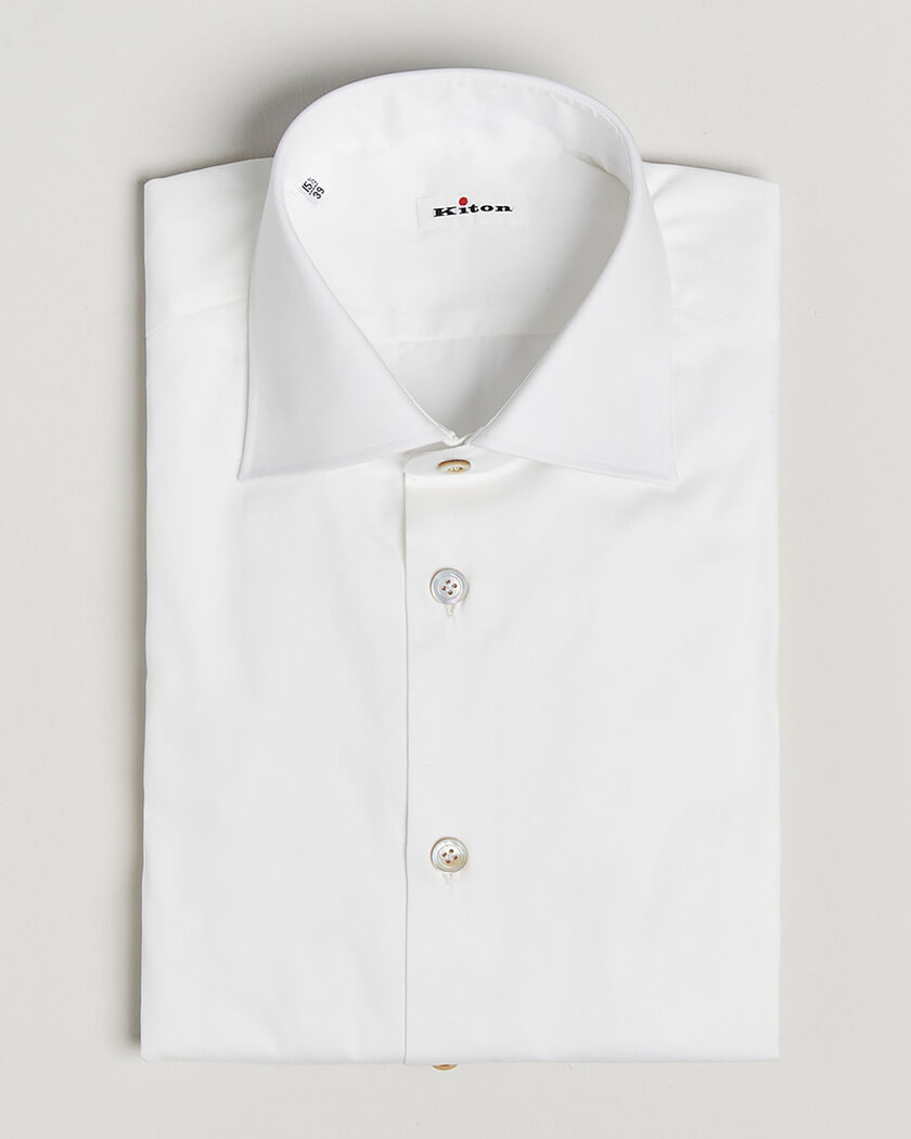 Pre-owned Kiton Slim Fit Dress Shirt White 38 - S – Blanc