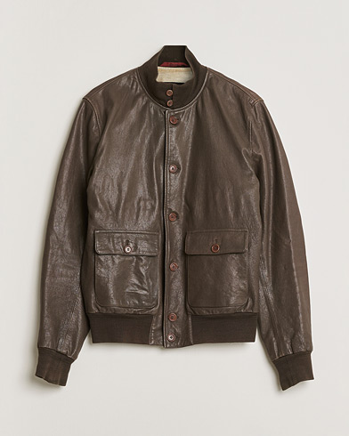 Pre-owned Stewart Calf Bomber Jacket Dark Brown L – Marron