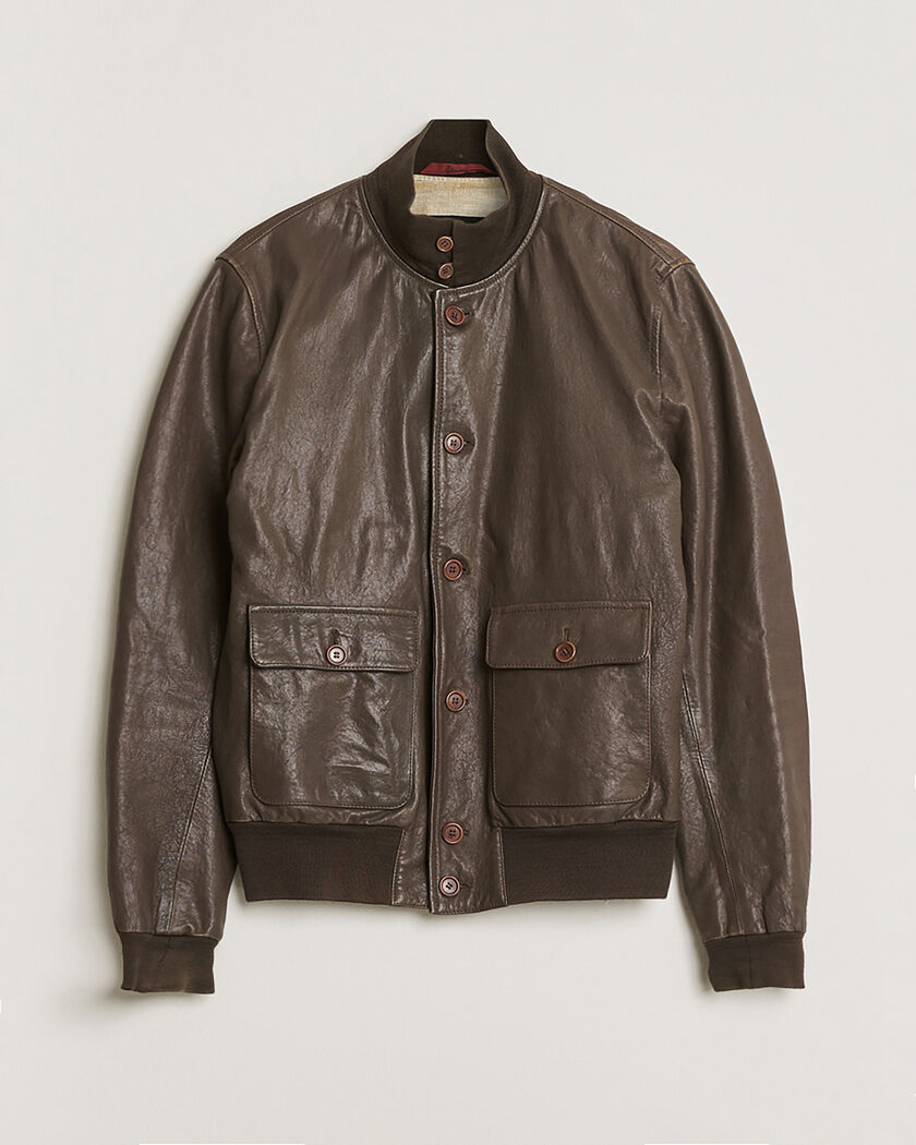 Pre-owned Stewart Calf Bomber Jacket Dark Brown L – Marron