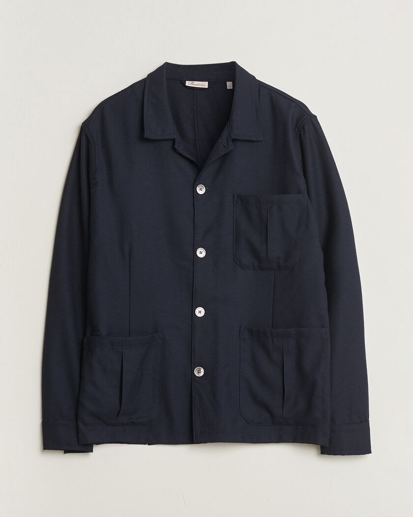 Pre-owned Stenströms Wool Overshirt Navy XXL – Bleu