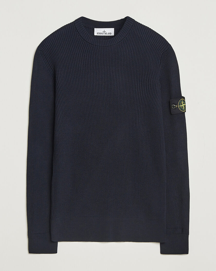 Pre-owned Stone Island Full Rib Crewneck Navy S – Bleu