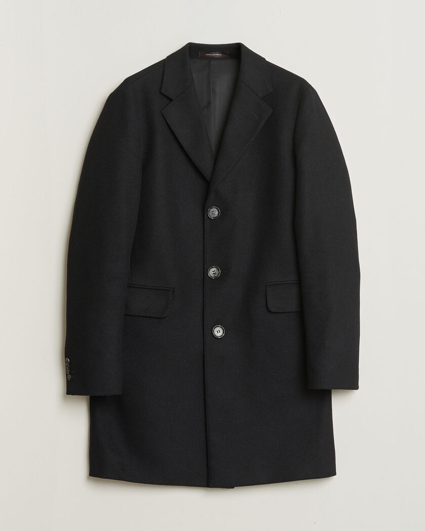 Pre-owned Oscar Jacobson Sonny Wool Coat Black 48 – Zwart