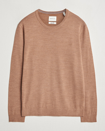  Extrafine Merino Wool C-Neck Dk Sand Melange