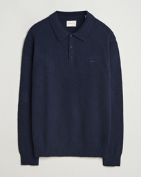  Knitted Wool Polo Evening Blue