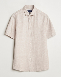  Pure Linen Short Sleeve Slim Fit Shirt Oatmeal