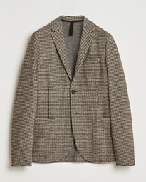  Two Button Houndstooth Blazer Beige