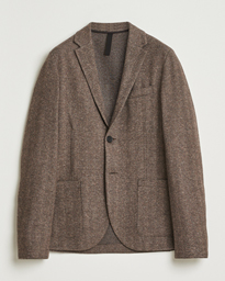  Two Button Herringbone Blazer Brown