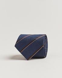  Regimental Stripe Silk Tie Navy/Brown
