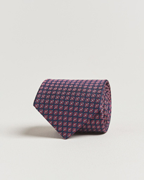  Jacquard Silk Tie Navy/Pink