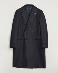  Wool/Cashmere Herringbone Coat Navy