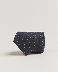 Woven Square Silk Tie 7,5cm Navy