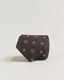  Woven Silk Tie 7,5cm Brown