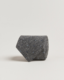  Woven Herringbone Silk Tie 7,5cm Grey