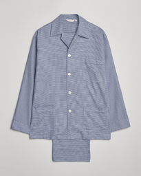  Checked Cotton Pyjama Set Navy