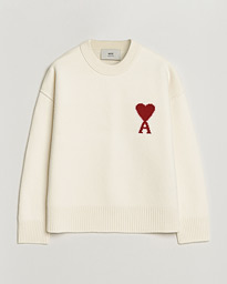AMI Big Heart Wool Sweater Ecru
