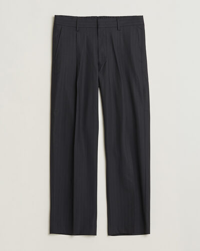 NN07 Kay Pinstriped Pleated Trousers Navy Blue