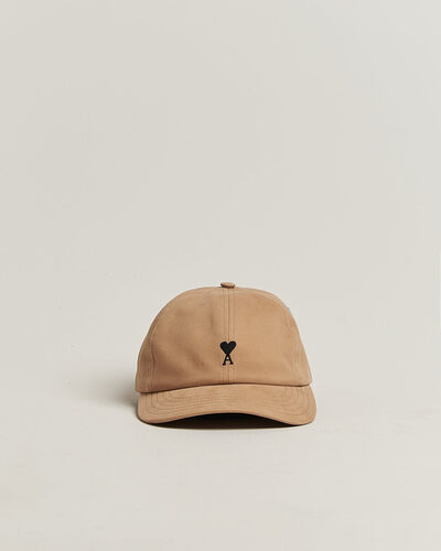 AMI Contrasted Heart Logo Cap Beige Mastic