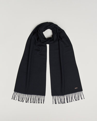 Eton Twill Merino Wool Scarf Navy Blue