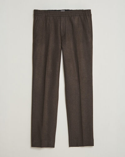 Filippa K Theo Relaxed Flannel Trousers Walnut Brown