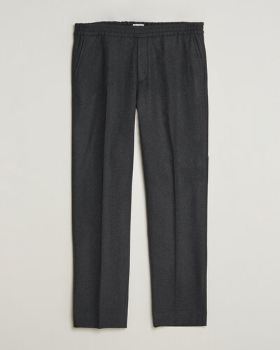 Filippa K Theo Relaxed Flannel Trousers Anthracite Melange