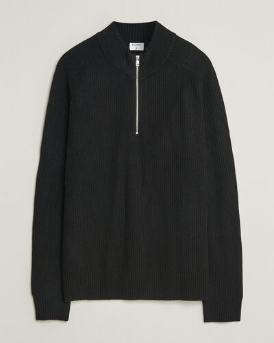 Filippa K Ribbed Wool Knitted Half Zip Black