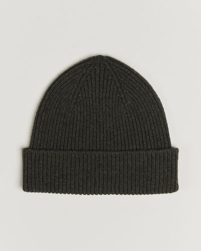 Robert Mackie Clyde Lambswool Beanie Seaweed Green