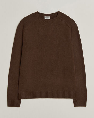 Morgano Heavy Knitted Wool/Cashmere Crewneck Dark Brown