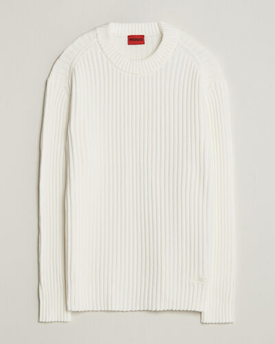 HUGO Sribban Cotton Knitted Sweater Natural