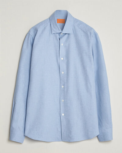 Grigio Washed Flannel Shirt Light Blue