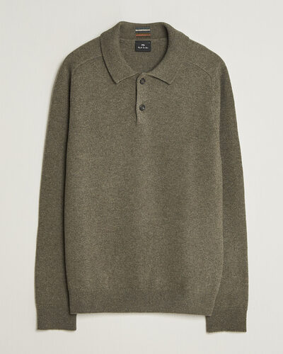 PS Paul Smith Wool Knitted Polo Green