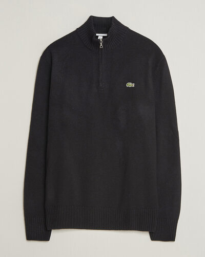 Lacoste Carded Wool Half Zip Black