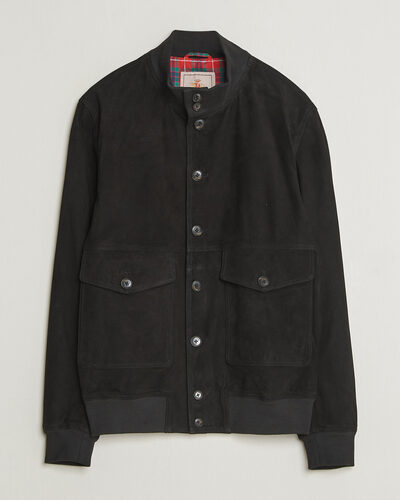 Baracuta Suede Blouson Jacket Black