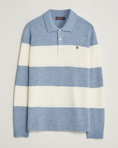 Morris Hertford Knitted Polo Blue