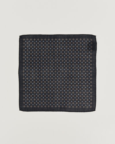 Amanda Christensen Wool Flower Pocket Square Navy