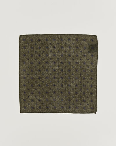 Amanda Christensen Wool Paisley Pocket Square Green