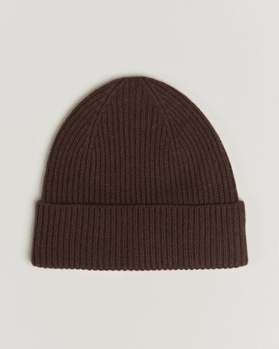Amanda Christensen Rib Knitted Merino Wool Cap Brown