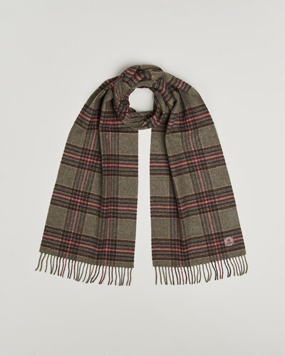Amanda Christensen Wool Check Scarf Green