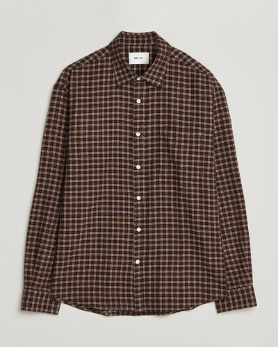 NN07 Deon Flannel Shirt Bordeaux Check