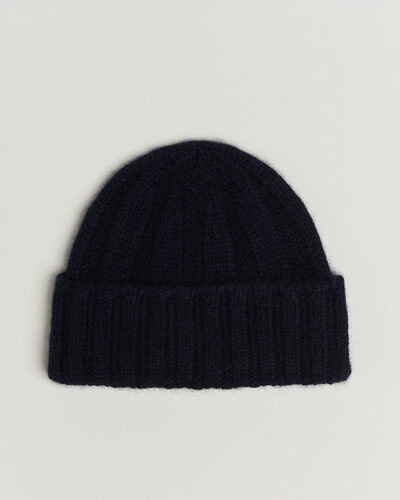 BEAMS PLUS Cashmere Rib Beanie Navy