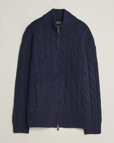 Polo Ralph Lauren Wool/Alpaca Cable Full-Zip Hunter Navy